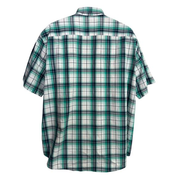 Croft & Barrow Aqua & Gray Plaid Short Sleeve Shirt Size XXL - Picture 5 of 11
